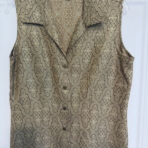 Elegant Gold Patterned Women's Top